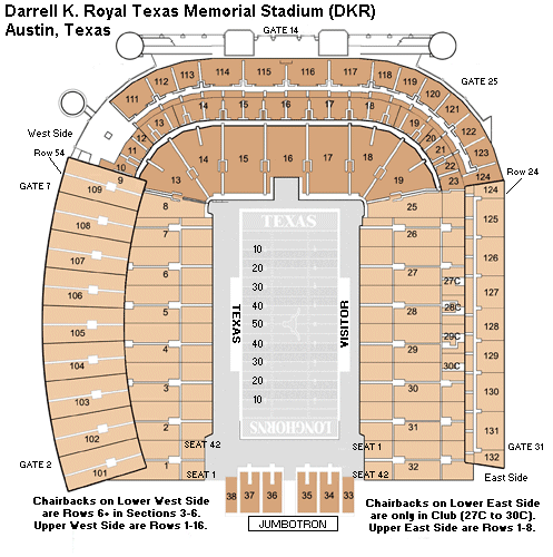 University Of Texas Football Stadium Seating Chart